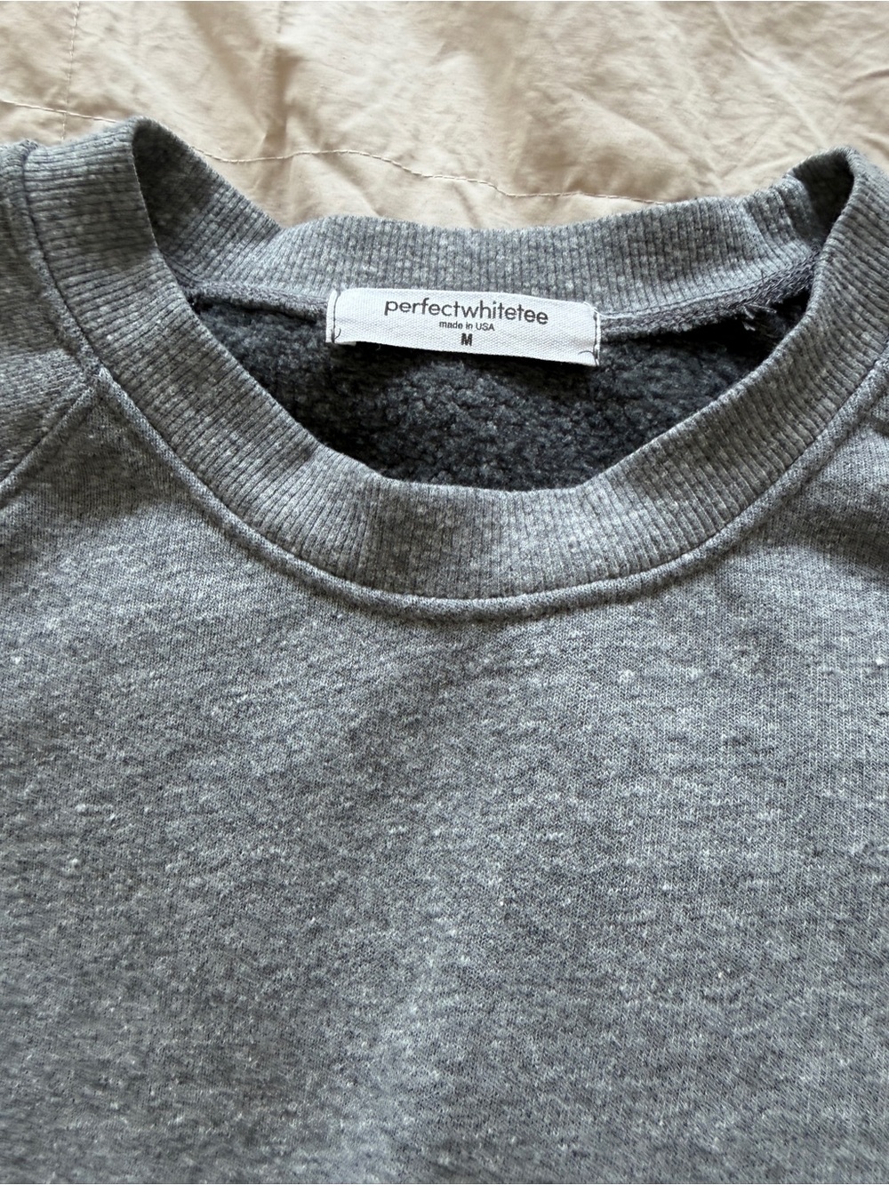perfectwhitetee Women's Crewneck Sweatshirt in Heather Gray - Picture 4 of 5